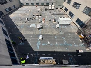 Investigating and Marking-Out Steel Beams in the Roof at Staten Island Hospital in Staten Island, New York City, NY